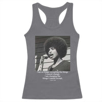 Angela Davis Inspirational Quote Racerback Tank Top Black History African Pride Power - Wonder Print Shop