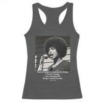 Angela Davis Inspirational Quote Racerback Tank Top Black History African Pride Power - Wonder Print Shop