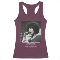 Angela Davis Inspirational Quote Racerback Tank Top Black History African Pride Power - Wonder Print Shop