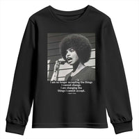 Angela Davis Inspirational Quote Youth Sweatshirt Black History African Pride Power - Wonder Print Shop