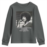 Angela Davis Inspirational Quote Youth Sweatshirt Black History African Pride Power - Wonder Print Shop