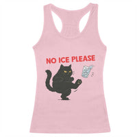 No Ice Please Racerback Tank Top Funny Black Cat Abolish ICE Meme Protest