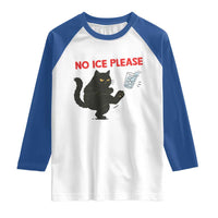 No Ice Please Raglan Shirt Funny Black Cat Abolish ICE Meme Protest