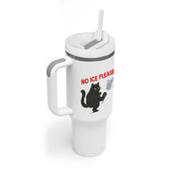 No Ice Please Tumbler With Handle Funny Black Cat Abolish ICE Meme Protest