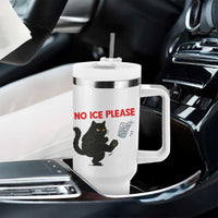 No Ice Please Tumbler With Handle Funny Black Cat Abolish ICE Meme Protest