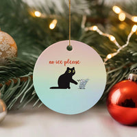 No Ice Please Ceramic Ornament Funny Cat Abolish ICE Meme Protest