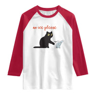 No Ice Please Raglan Shirt Funny Cat Abolish ICE Meme Protest