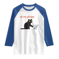 No Ice Please Raglan Shirt Funny Cat Abolish ICE Meme Protest