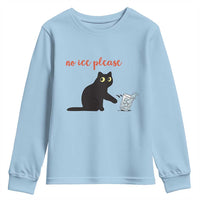 No Ice Please Youth Sweatshirt Funny Cat Abolish ICE Meme Protest