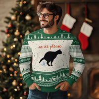 No Ice Please Ugly Christmas Sweater Funny Cat Abolish ICE Meme