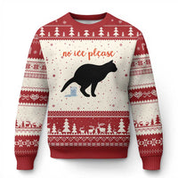 No Ice Please Ugly Christmas Sweater Funny Cat Abolish ICE Meme