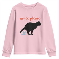 No Ice Please Youth Sweatshirt Funny Cat Abolish ICE Meme