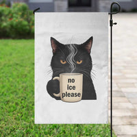 No Ice Please Garden Flag Funny Black Cat Anti ICE Meme