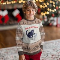 No Ice Please Ugly Christmas Sweater Funny Cat Anti ICE Meme