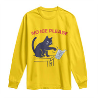 No Ice Please Long Sleeve Shirt Funny Cat Anti ICE Meme