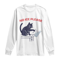 No Ice Please Long Sleeve Shirt Funny Cat Anti ICE Meme