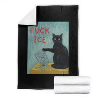 No Ice Please Throw Blanket Funny Cat Anti ICE Artist Meme