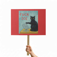 No Ice Please Protest Sign Funny Cat Anti ICE Artist Meme