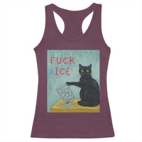 No Ice Please Racerback Tank Top Funny Cat Anti ICE Artist Meme