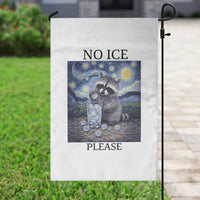 No Ice Please Garden Flag Starry Night Raccoon Trash Panda Anti ICE Meme