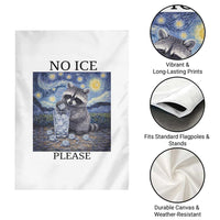 No Ice Please Garden Flag Starry Night Raccoon Trash Panda Anti ICE Meme