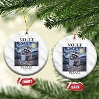 No Ice Please Ceramic Ornament Starry Night Raccoon Trash Panda Anti ICE Meme