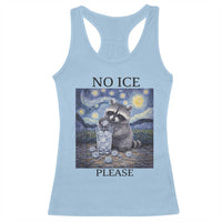 No Ice Please Racerback Tank Top Starry Night Raccoon Trash Panda Anti ICE Meme