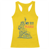 No Ice Please Racerback Tank Top Funny Statue of Liberty Anti ICE Deportation Human Rights