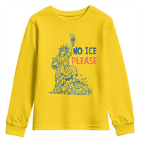 No Ice Please Youth Sweatshirt Funny Statue of Liberty Anti ICE Deportation Human Rights