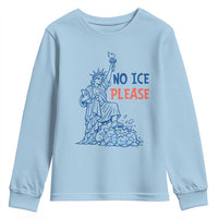 No Ice Please Youth Sweatshirt Funny Statue of Liberty Anti ICE Deportation Human Rights