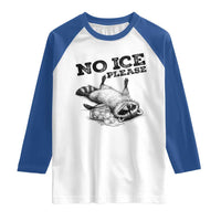 No Ice Please Raglan Shirt Funny Raccoon Anti ICE Deportation Human Rights