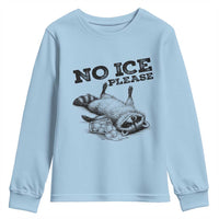 No Ice Please Youth Sweatshirt Funny Raccoon Anti ICE Deportation Human Rights