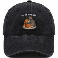 Punch Monkey Washed Cotton Baseball Cap You Are Never Alone Brave