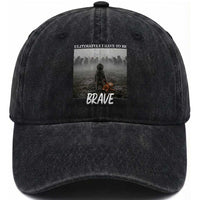 Sad Punch Monkey Washed Cotton Baseball Cap Ultimately I Have To Be Brave