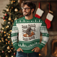Team Punch Monkey Ugly Christmas Sweater Baby Monkey And Plush Toy Viral