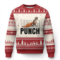 Team Punch Monkey Ugly Christmas Sweater Viral Trend Baby Monkey Meme