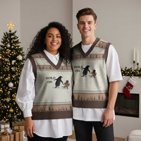 Baby Monkey Punch Viral Trend V-Neck Knit Sweater Vest Hold On