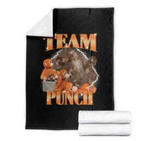 Viral Punch Monkey Throw Blanket Cute Baby Monkey With Plush Toy Meme