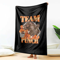 Viral Punch Monkey Throw Blanket Cute Baby Monkey With Plush Toy Meme
