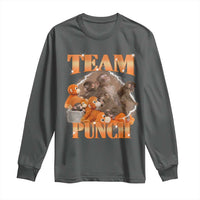 Viral Punch Monkey Long Sleeve Shirt Cute Baby Monkey With Plush Toy Meme