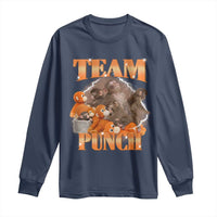 Viral Punch Monkey Long Sleeve Shirt Cute Baby Monkey With Plush Toy Meme