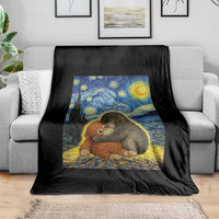 Punch Monkey Starry Night Viral Trend Throw Blanket
