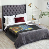 Punch Monkey Starry Night Viral Trend Throw Blanket