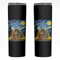 Punch Monkey Starry Night Viral Trend Skinny Tumbler