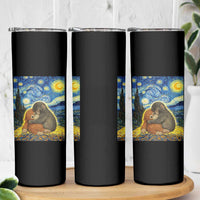 Punch Monkey Starry Night Viral Trend Skinny Tumbler