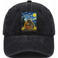 Punch Monkey Starry Night Viral Trend Washed Cotton Baseball Cap