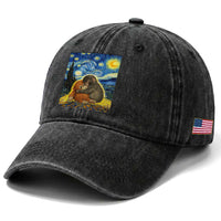 Punch Monkey Starry Night Viral Trend Washed Cotton Baseball Cap