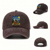 Punch Monkey Starry Night Viral Trend Washed Cotton Baseball Cap