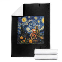 Baby Monkey Punch Starry Night Viral Trend Throw Blanket