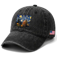 Baby Monkey Punch Starry Night Viral Trend Washed Cotton Baseball Cap
